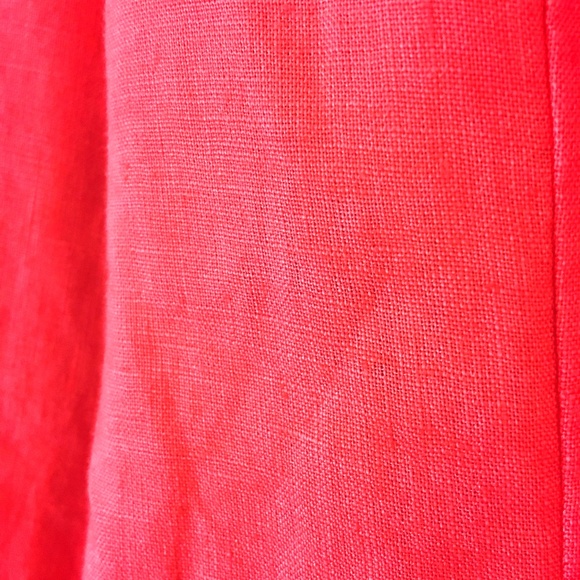 Guess Hot Coral Linen 3/4 Ruched Sleeve Blazer S - Picture 3 of 7
